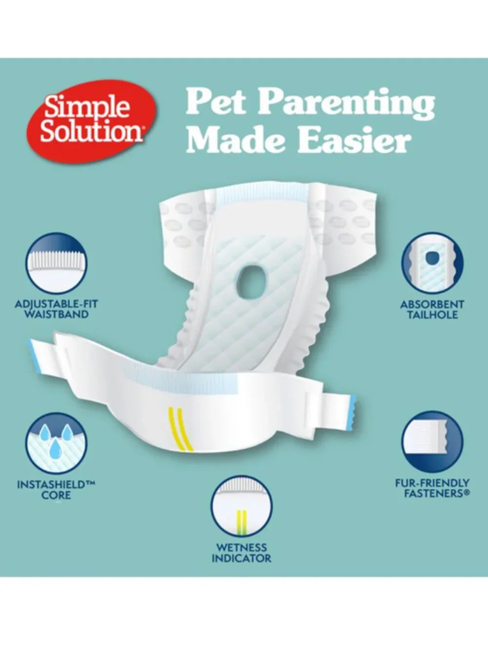 NEW~ Simple Solution Disposable Female Dog Diapers, L/XL 18